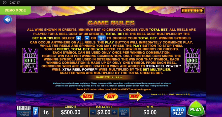 Free Spins у Buffalo з Sunset Wild і множниками.