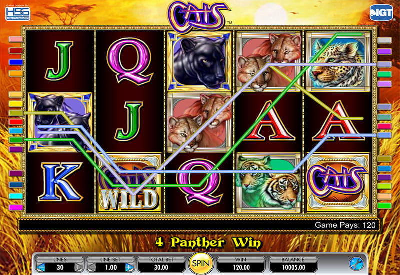 Free Spins у Cats з Scatter у вигляді лап.