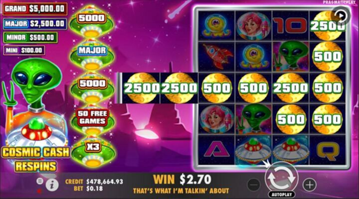 Money Symbols у Cosmic Cash перед запуском Cosmic Respins.