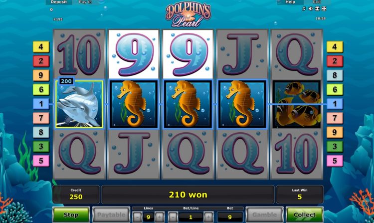 Free Games у Dolphin's Pearl з морською тематикою.