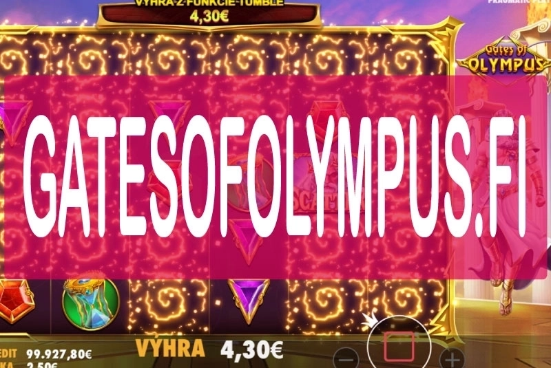 Каскад Tumble у Gates of Olympus після виграшної комбінації.