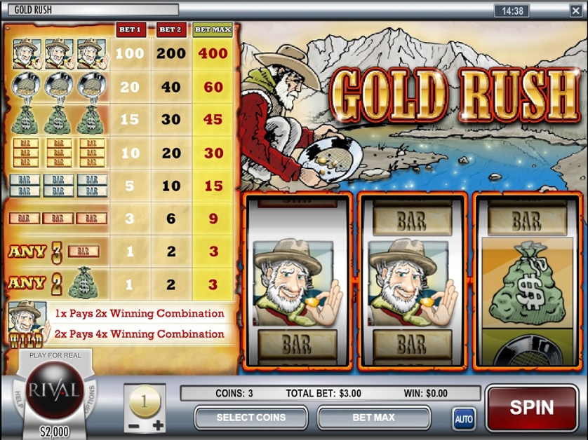 Обкладинка Gold Rush від Rival Gaming із тематикою золотої копальні.