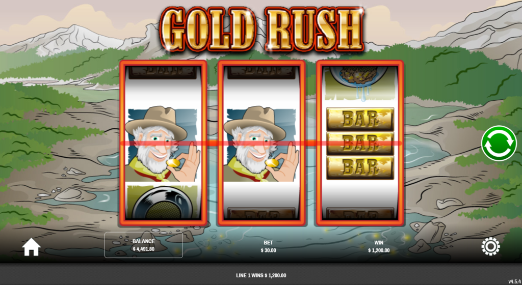 Ігрове поле Gold Rush від Rival Gaming 3 × 3 з однією лінією.