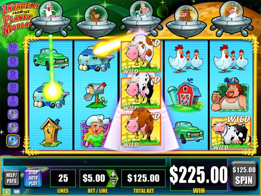 Invasion і Free Plays у Invaders from the Planet Moolah.