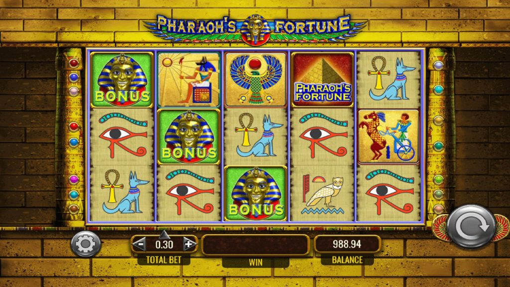 Бонус Pharaoh's Fortune з вибором панелей перед Free Spins.