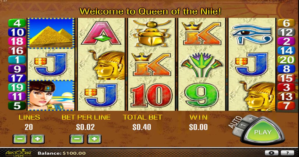 Обкладинка Queen of the Nile від Aristocrat з єгипетською тематикою.