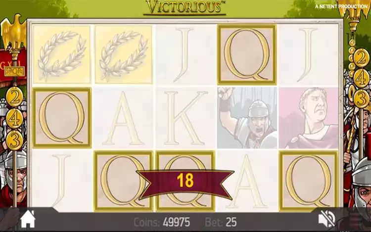 Ігрове поле класичного Victorious від NetEnt з римськими символами.