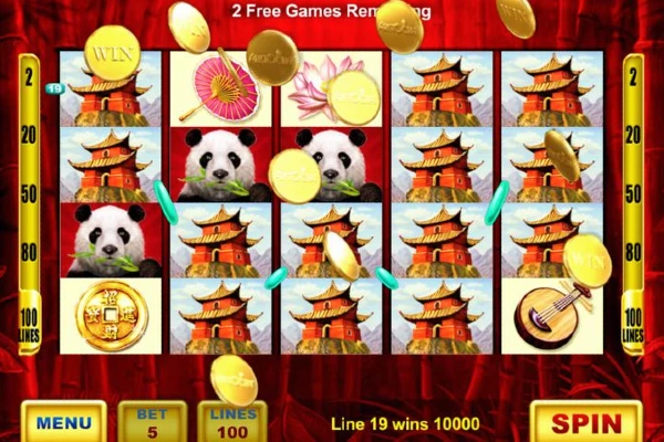 Обкладинка Wild Panda від Aristocrat з пандою та азійською тематикою.