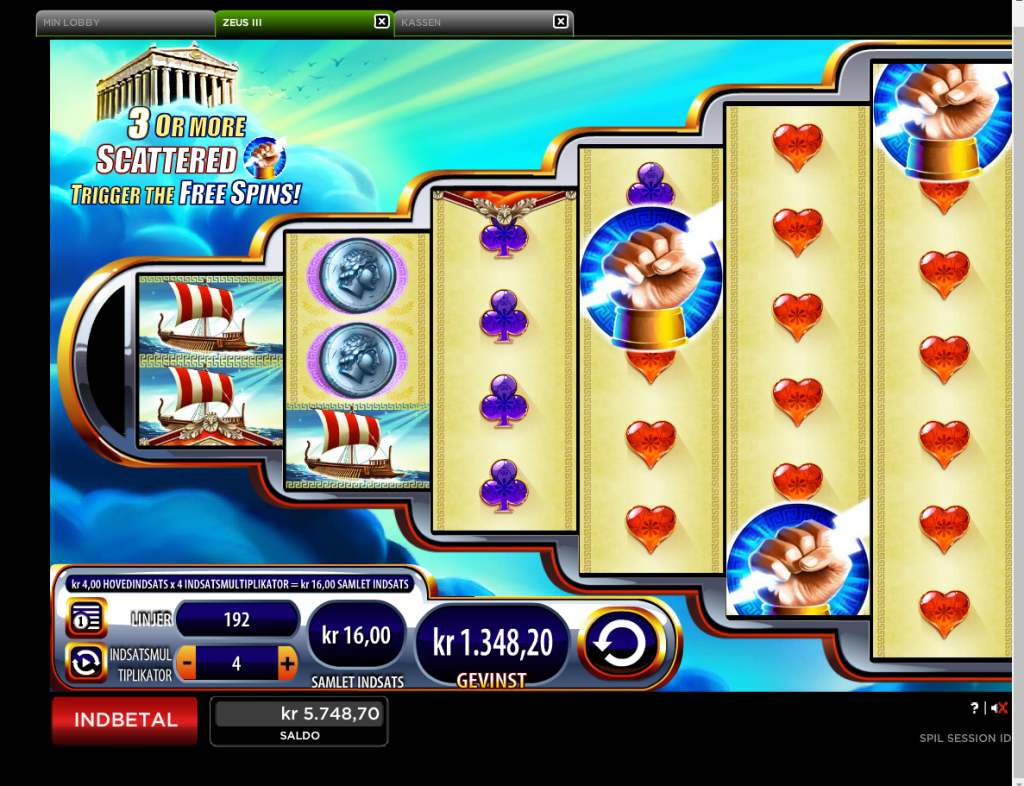Free Spins у Zeus III зі зміненою орієнтацією поля.