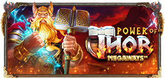 Ігрове поле Power of Thor Megaways від Pragmatic Play з молотом Тора та Wild