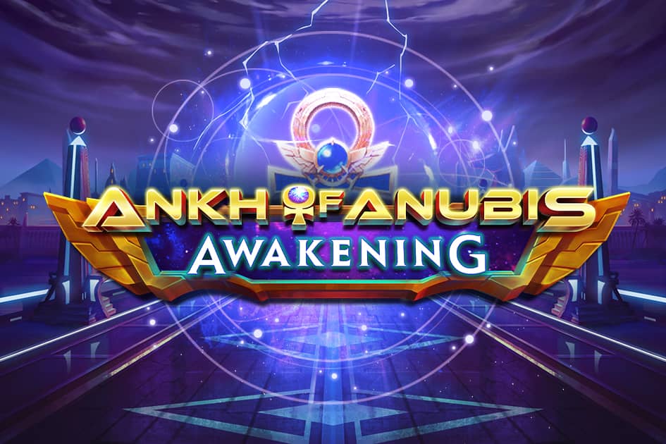 Обкладинка Ankh of Anubis Awakening з логотипом і неоновим єгипетським пейзажем