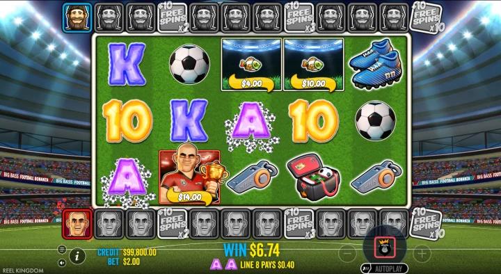 Big Bass Football Bonanza: синя і червона шкали Wild у бонусі
