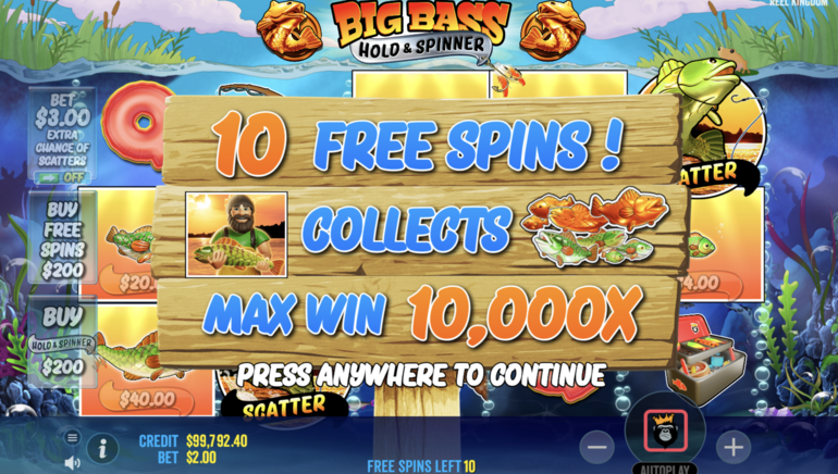Big Bass Hold & Spinner: тригер десяти фріспінів