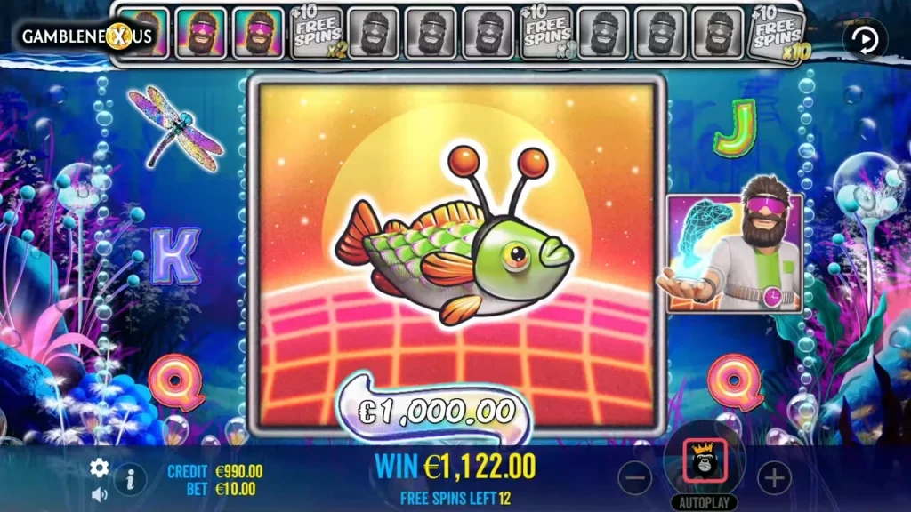 Big Bass Reel Repeat: неонові грошові символи у Free Spins