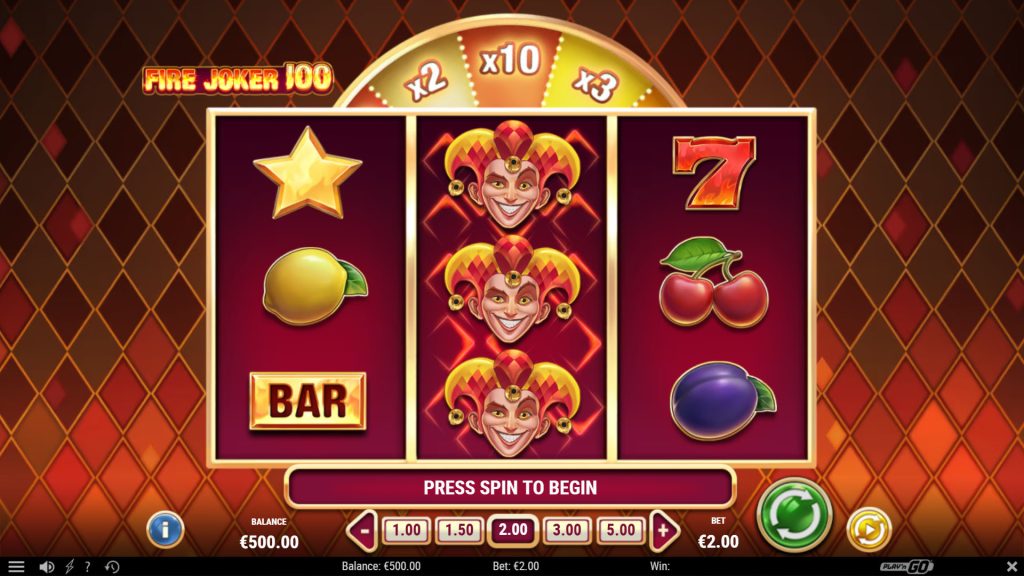 Геймплей автомата Fire Joker 100 з символами та полем
