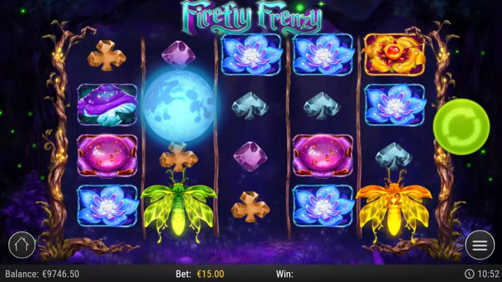 Ігровий екран Firefly Frenzy з барабанами та символами
