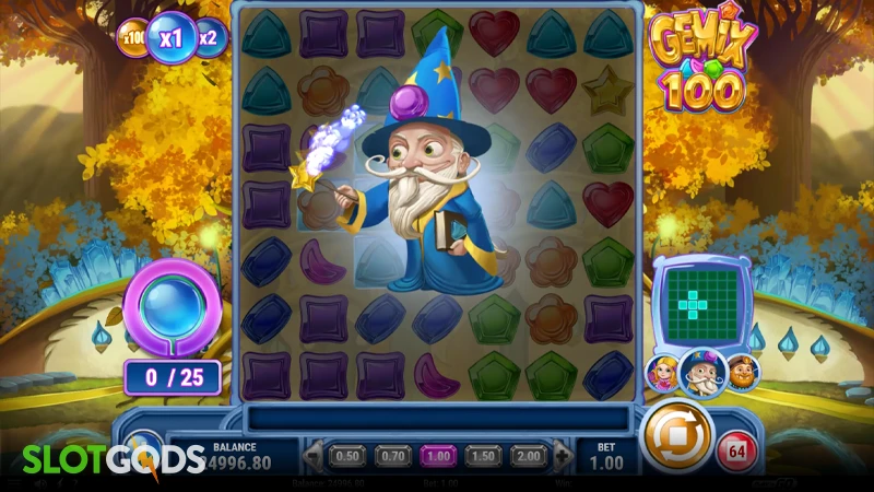 Gemix 100: Wizard діє на сітку з коштовностями