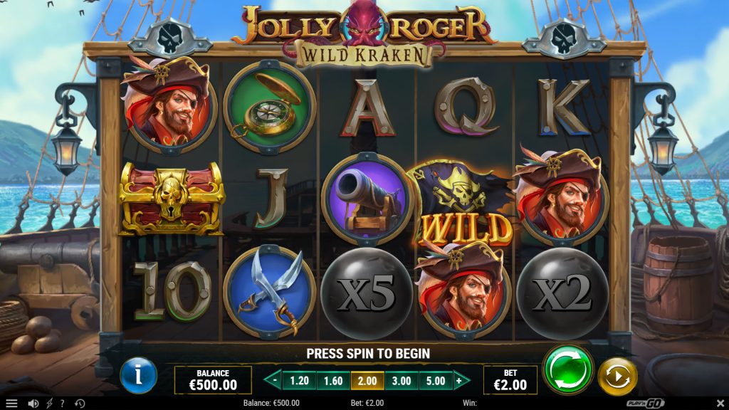 Ігрове поле Jolly Roger Wild Kraken із реальними символами