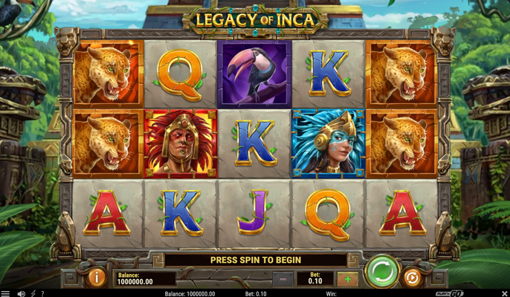 Ігровий екран Legacy of Inca із символами та полем