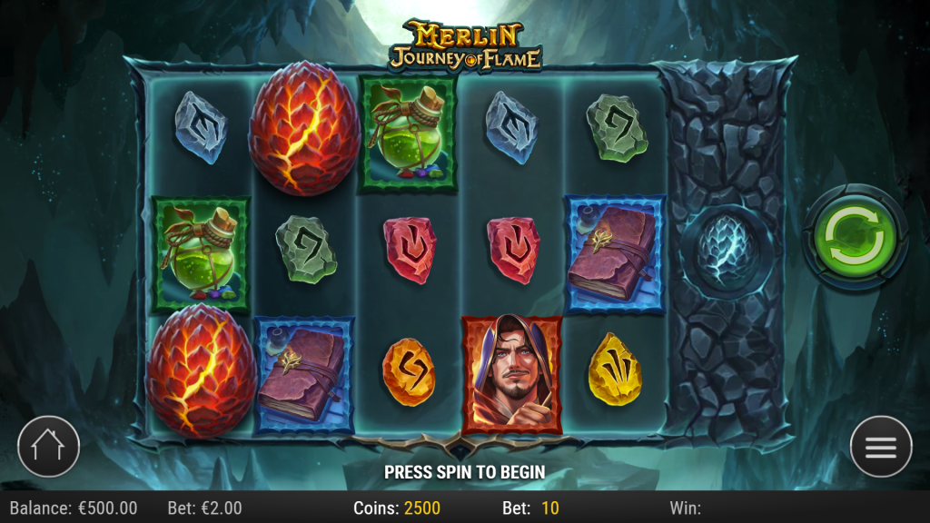 Ігровий екран Merlin: Journey of Flame від Play’n GO