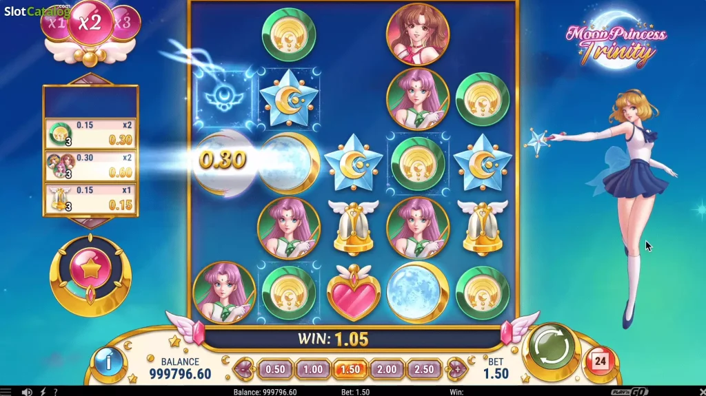 Ігровий екран автомата Moon Princess Trinity