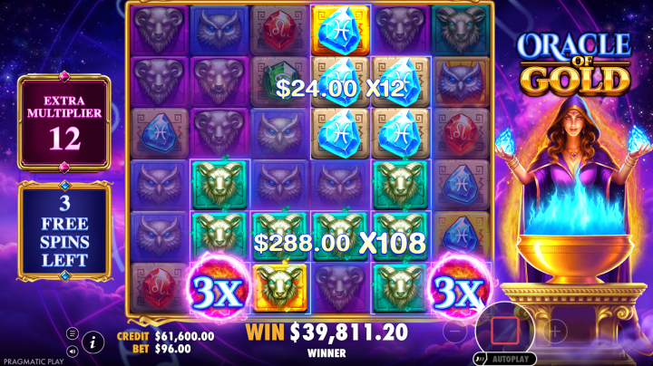 Великі Wild множники Oracle of Gold у слоті Oracle of Gold