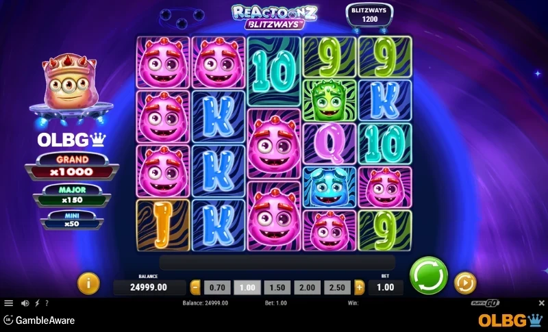 Знімок Reactoonz Blitzways slot base game screenshot