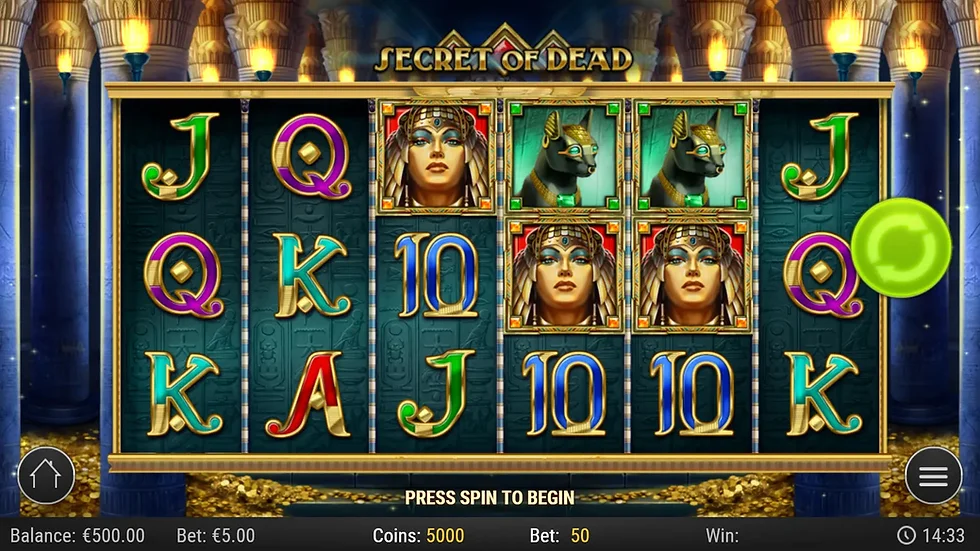 Ігровий екран Secret of Dead від Play’n GO