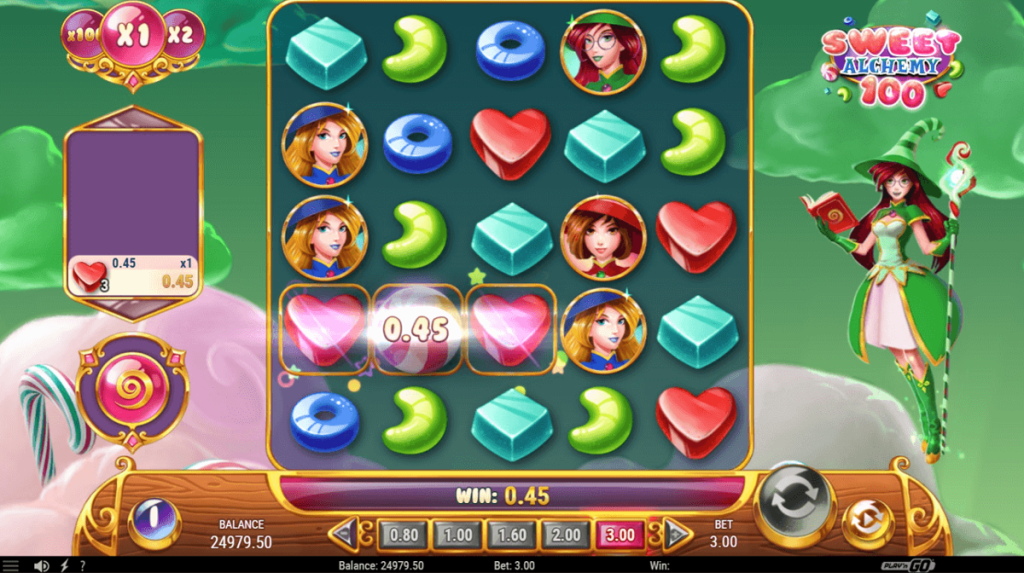 Sweet Alchemy 100: виграшна група солодощів та збільшення множника