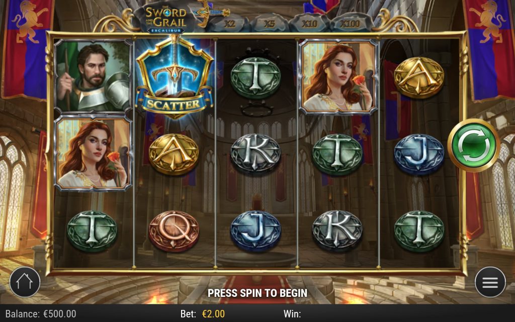 Ігровий екран The Sword and the Grail Excalibur від Play’n GO