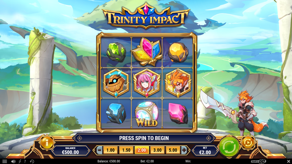 Поле Trinity Impact 3 на 3 із кристалами та символом Wild
