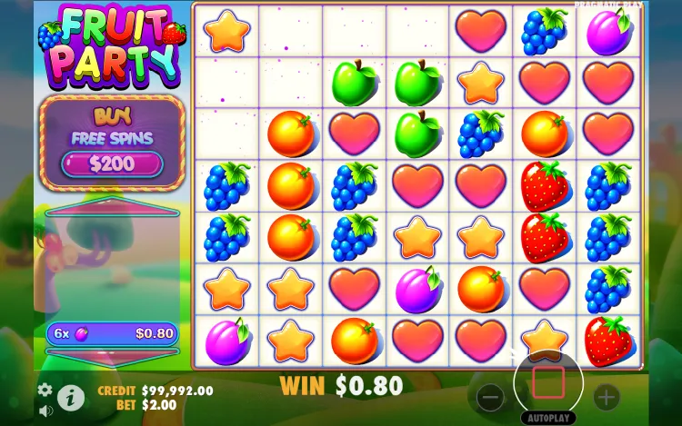 Кластер фруктів і каскадна механіка Tumble у Fruit Party