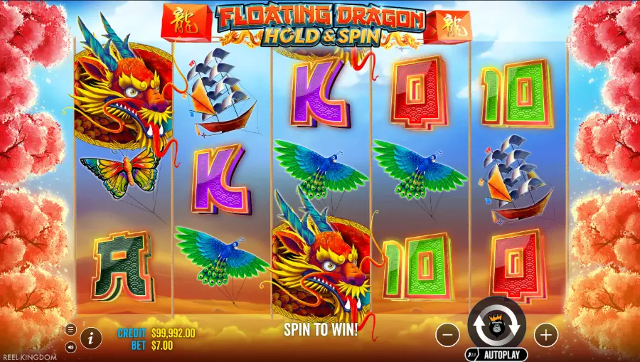 Floating Dragon Hold and Spin, бонус із принцесою Wild та Money Fish.
