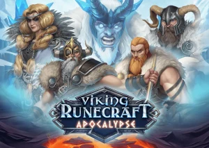 Обкладинка слота Viking Runecraft: Apocalypse з назвою гри та героями північної міфології