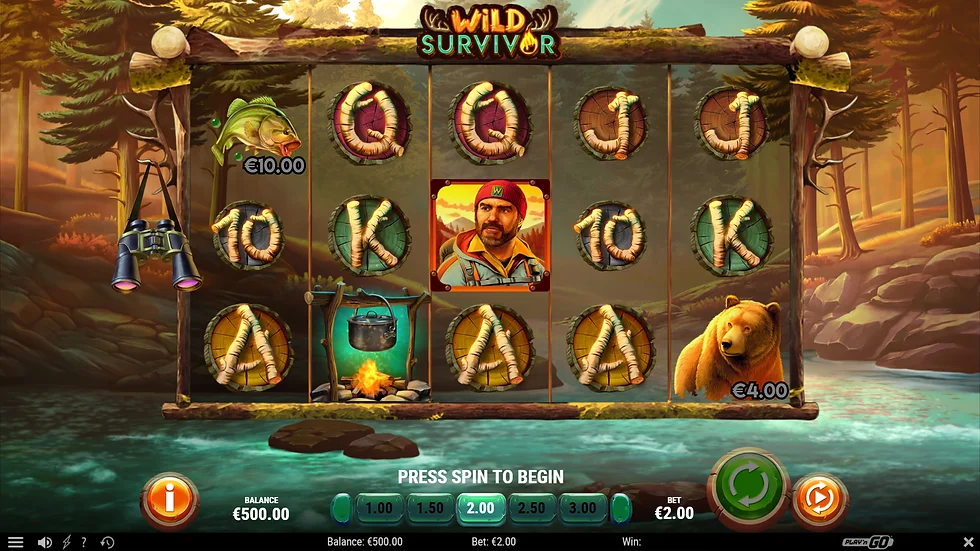 Wild Survivor: базовий екран із барабанами